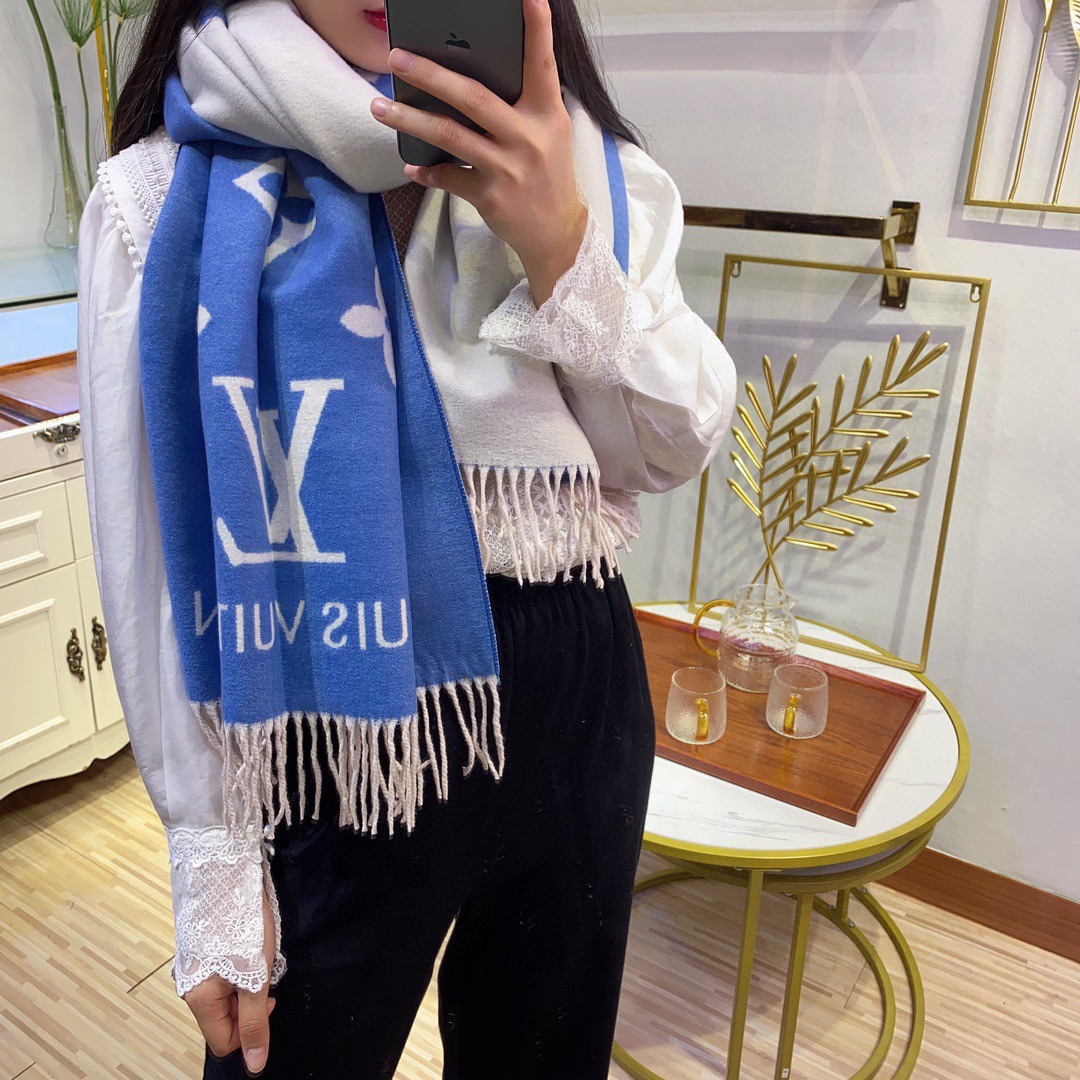 Louis Vuitton_SCARF_BLUE_65x180